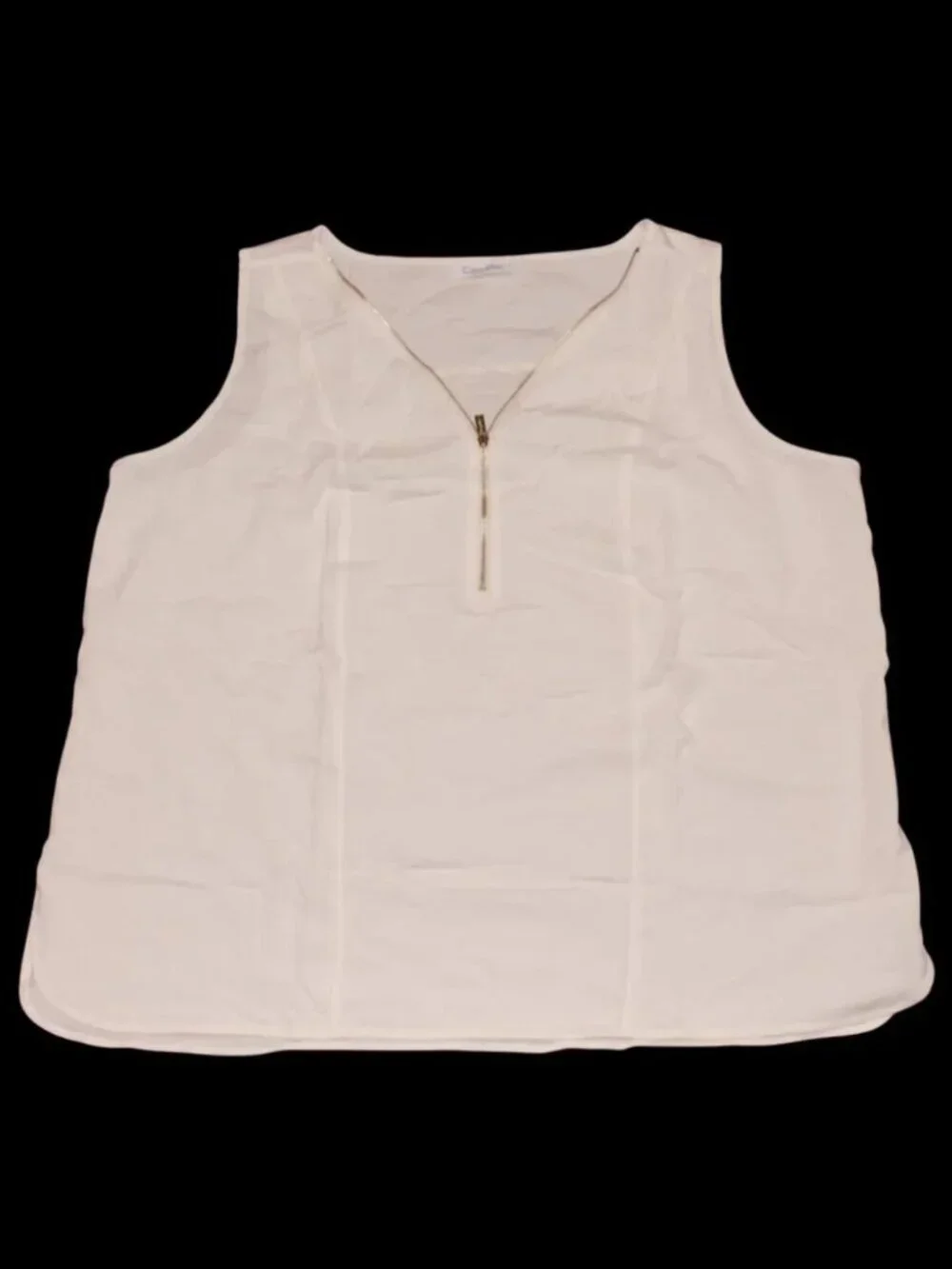 Calvin Klein Women's Sleeveless White Shirt SLTC158A NWT Size 1X - Picture 1 of 9